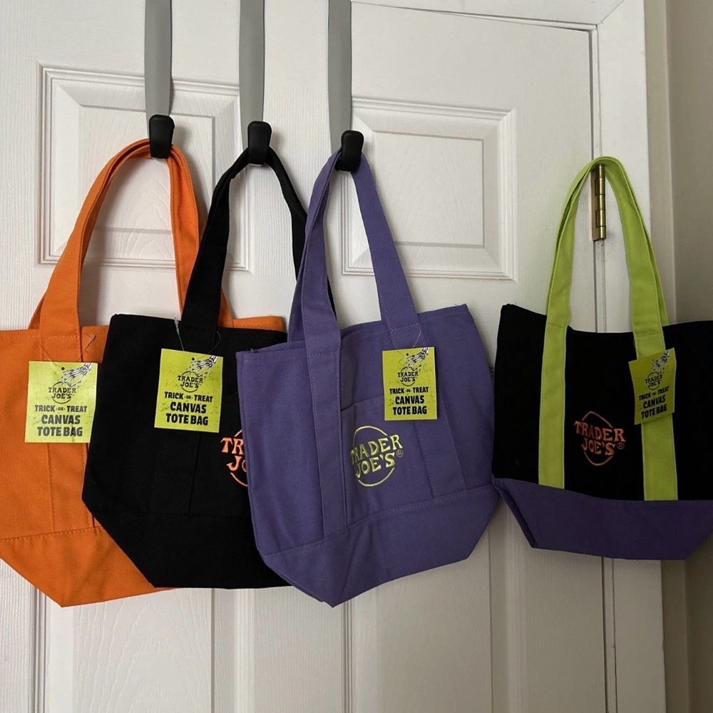 Trader Joe's (Lot of Four) Mini Halloween Canvas Tote Bag NWT